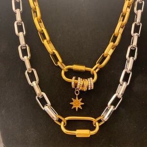 Gold Chain Necklace with Star Pendant
Chunky paperclip stacking necklaces